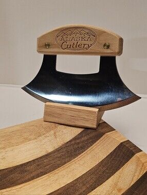 Alaska Cutlery Ulu Knife & Double-Sided Cutting Block